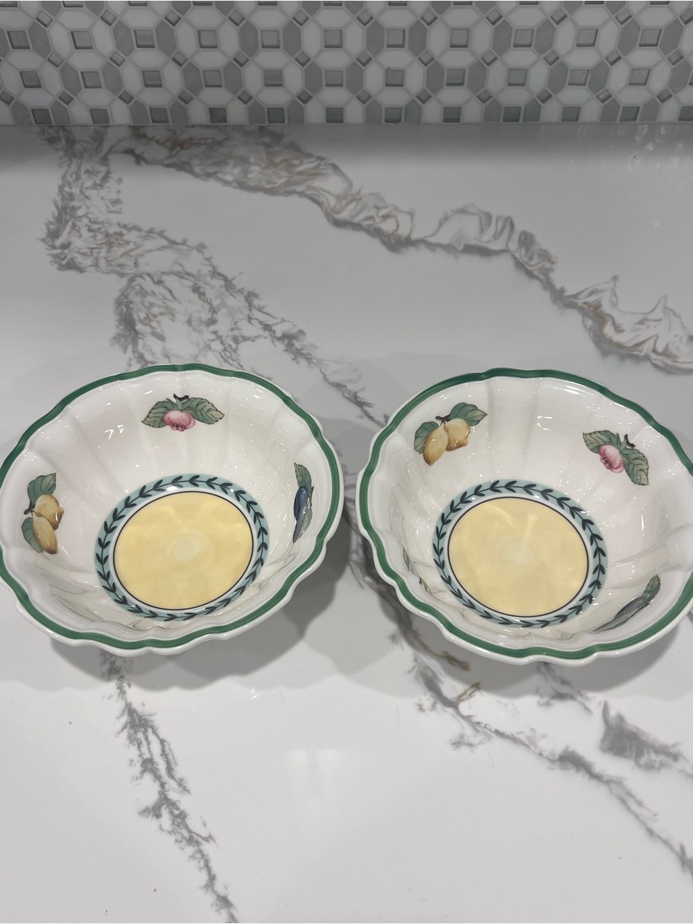 2 Villeroy & Boch Lot of 2 French Garden Fleurence Salad Cereal Bowls 7 1/4"